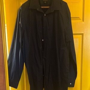 Banana Republic Navy Polka Dot Dress Shirt